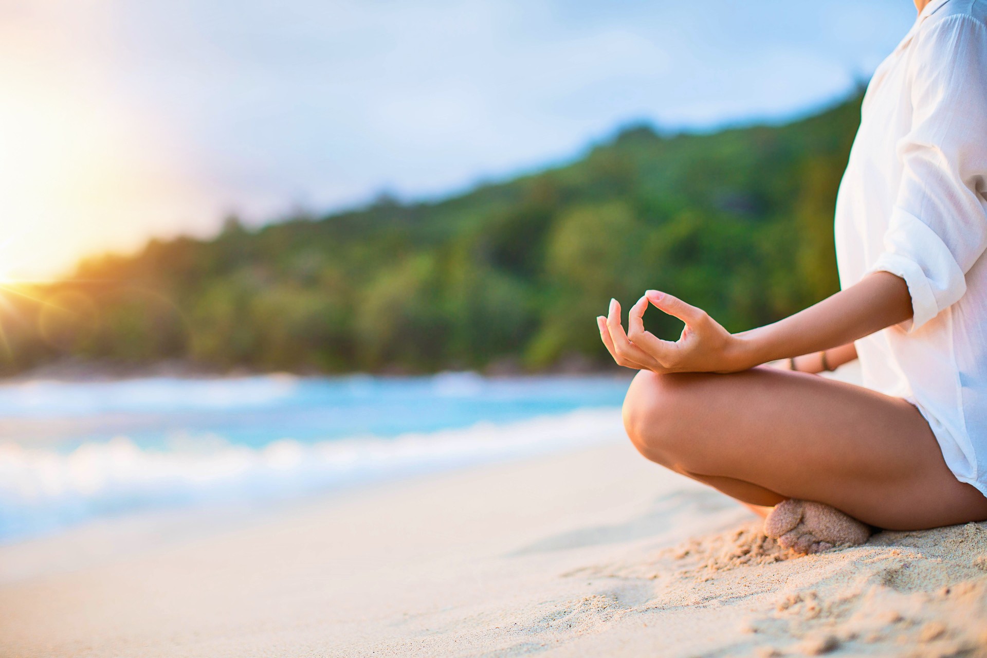 Closeup of Woman's Hand Meditating